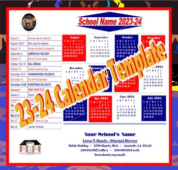 Preview of 2023-24 "EDITABLE" School Year Calendar