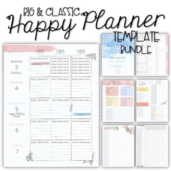 Preview of 2020-21 Happy Planner Teacher Template BUNDLE {+BONUS PAGES!!}