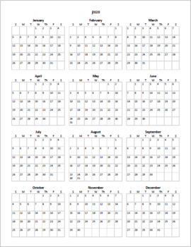 2020 At-a-Glance Calendar (left to right) by a home for my heart