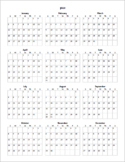 2020 At-a-Glance Calendar (left to right)