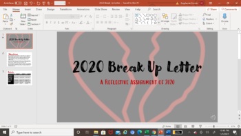 Preview of New Year Break Up Letter Assignment