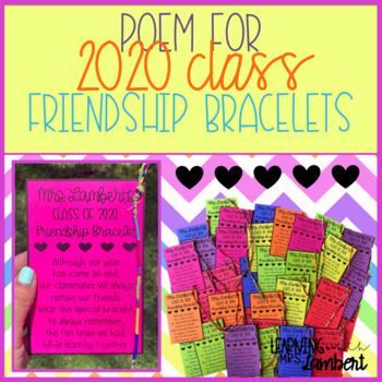 Class Friendship Bracelet Tags  End of Year Student Gifts  TPT