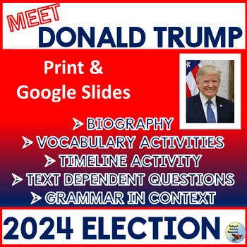 Preview of Presidential Election 2024 | Trump Biography & Activities Print and Digital