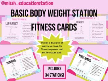 Preview of Fitness Station Cards
