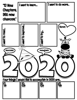 2020 Goal Setting Graphic Organizer by Princess Emma Pie | TpT