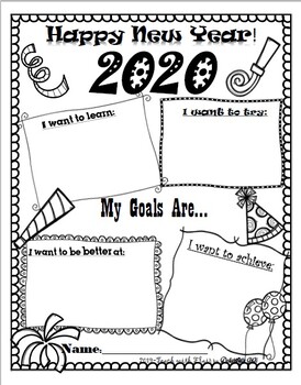FREE! 2020 Happy New Year Goals! by Teach with Flair by Delightfully GiGi