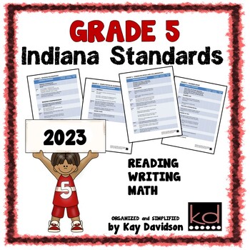 Preview of Indiana Standards for Fifth Grade Math and ELA by Kay Davidson