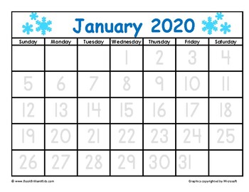Printable Monthly Activity Calendar