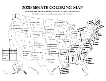 Preview of 2020 United States Senate Races Map Activity - Government / Election