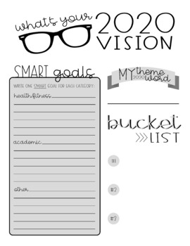 Preview of 2020 Vision Worksheet