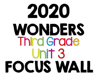 Preview of 2020 Wonders Focus Wall 3rd Grade Unit 3