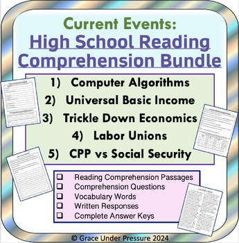 Preview of High School Reading Comprehension Passages and Questions : 2020s Current Events