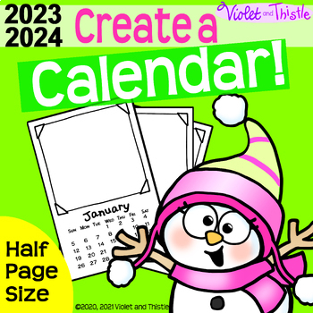 2021 2022 2023 Calendar Half Page {Calendar Print} Christmas Gift For Parent D3