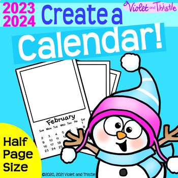 2021 2022 2023 Calendar Half Page Printable Monthly Christmas Gift For Parent D4