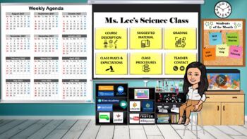 Preview of 2021-2022 Bitmoji Classroom- SCIENCE (Editable- PPT) Syllabus & Weekly Agenda