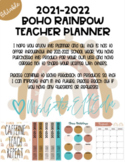 2021-2022 Boho Rainbow Teacher Planner-EDITABLE