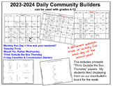 2023-2024 Daily Community Builders & Conversation Starters