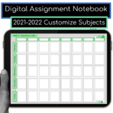 2021-2022 Digital Assignment Notebook: Customize 8 Subjects 