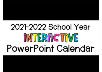 Preview of 2021-2022 Digital Interactive PowerPoint Calendar