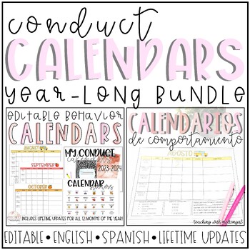 Preview of 23-24 Bilingual Behavior Conduct Calendars | English & Spanish Conduct Calendars