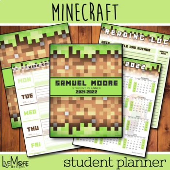 Preview of *2023-2024* Editable Minecraft Student Planner