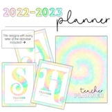 2022-2023 Editable Tie-Dye/Rainbow Colors Teacher Planner