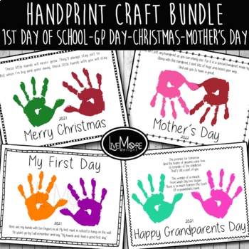 Preview of 2024 Handprint and Poem Art Craft Bundle - Includes 4 Holidays