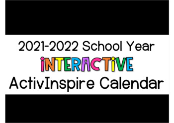 Preview of 2021-2022 Interactive Promethean ActivInspire Calendar