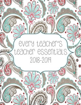 Preview of 2021-2022 Teacher Essentials:Planner/Organizer/Gradebook (Gray, Teal, Melon)
