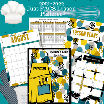 Preview of 2021-2022 Teacher Lesson Planner-Teal and Gold