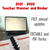 2021-2022 Teacher Planner and Binder with Annual Updates for FREE