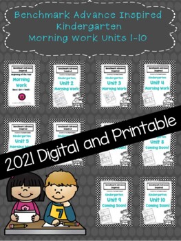 Preview of 2021 Benchmark Advance Kinder Morning Work Bundle (Digital & Printable)