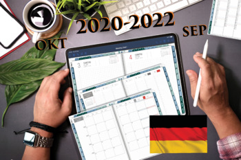 Preview of 2021 Deutschland Digitaler Tagesplaner, Wöchentliche, Monatliche Planung Germany