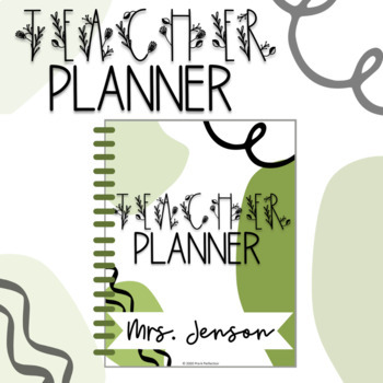 Preview of Organization, Boho Teacher Planner, Lesson Plan template, Monthly Calendar
