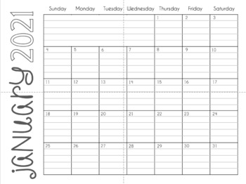 2021 lined monthly calendars landscape full year by megan astor