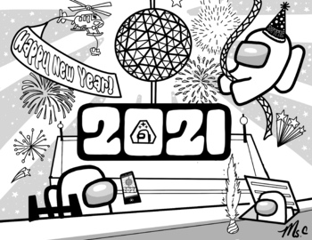 21 New Year Among Us Coloring Sheet By Art With Ms C Tpt