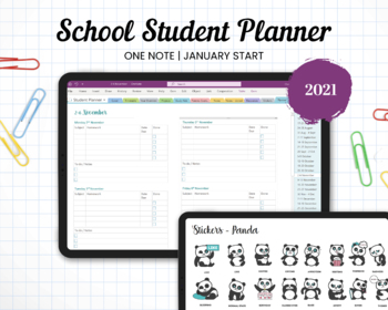 Preview of 2021 OneNote Student Planner
