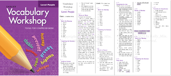 Preview of 2021 Sadlier_VocabularyWorkshop(TOOLS FOR COMPREHENSION)_Level Purple Answer Key