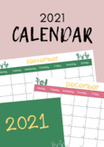 2021 Succulent Calendar - Printable