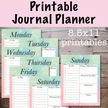 Preview of 2021 Teacher Planner - Daily Student Planner - New Year Printable - Self Care