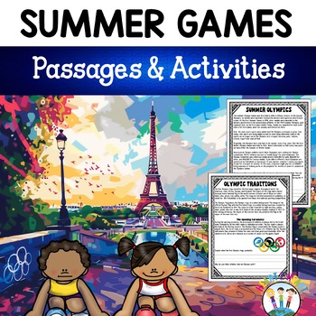 Preview of Summer Olympics 2024 Paris Games Activities Passages Posters Bulletin Board Kit