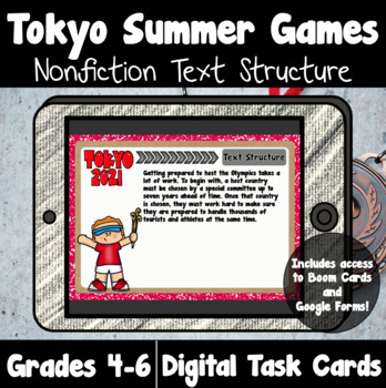 Preview of 2021 Tokyo Summer Games Digital Task Cards: Nonfiction Text Structure