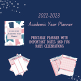 2022-2023 Academic Year Calendar (includes wacky holidays 