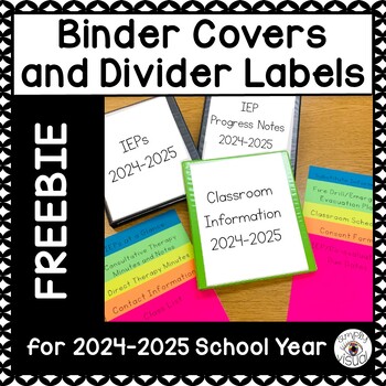 Preview of 2023-2024 Binder Covers and Divider Pages for a Special Education Classroom