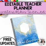 2023-2024 EDITABLE Teacher Planner | Blue and Gold Waterco