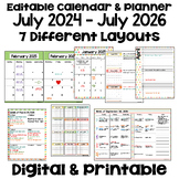 2022-2023 Editable Calendar and Planner in Pastel Colors with FREE Updates