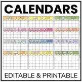 2022-2023 Editable Calendar and Printable Monthly Calendars