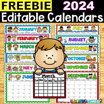 Preview of 2024 Editable Calendars - Lifetime Updates PDF & POWER POINT VERSIONS