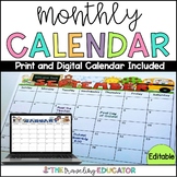 2022-2023 Editable Calendars - Printable Monthly Calendars