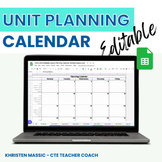 2024-2025 Editable Unit Planning Calendar - Middle School 